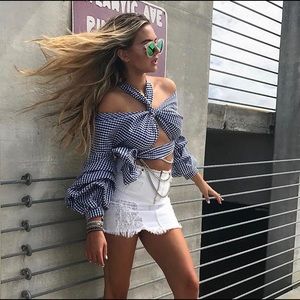 White LF Carmar Denim Skirt